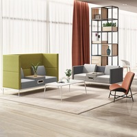 Meubles de bureau à usage général, ensemble de canapés de bureau en cuir synthétique, canapé à plusieurs places pour usage de bureau
