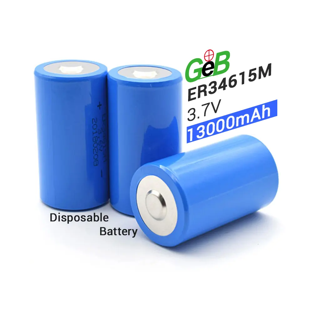 Batteria eliminabile del contatore per Gas di dimensione dello ione di litio Lisocl2 ER34615M ER34615 ER26500M D di capacità elevata di 13Ah GEB Li-SCOL2 batteria 3.6V 13000mAh