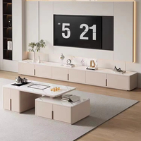 Ensemble de meuble TV extensible et table basse de luxe moderne de haute qualité pour salon, chambre et entrée