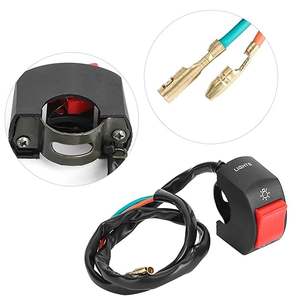 Interrupteur universel pour guidon de <span class=keywords><strong>moto</strong></span> 22 mm 7/8 pouces 12 V - Bouton marche/arrêt pour phare de <span class=keywords><strong>moto</strong></span> (rouge) - Product Image 6