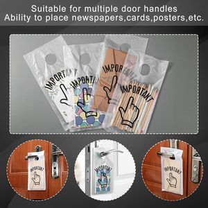 Clear Plastic <b>Door</b> Hanger Bags 6 X 12 Inch With Cut Out Hole For Doorknob Newspaper Holder Waterproof Opp Bag Rectangular Shape - Product Image 4