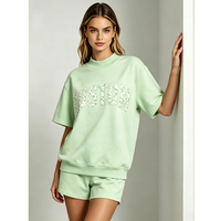 Ensemble de survêtement décontracté pour femme, pull à col semi-montant imprimé léopard et patchwork, short ample confortable style boutique