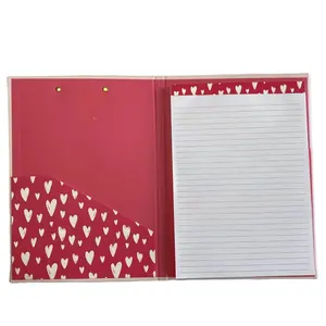 A4 Wholesale Custom Foldable Hardcover Cardboard Clipboard Folio File Folder with replaceable Notepad Words