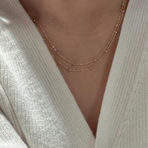 Collar de Plata de Ley S925 con Cadena de Perlas de Estilo Vintage, Diseño Sencillo y Moderno, Joyería de Nicho en Contraste - Product Image 2