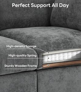 Canapé modulable en chenille pour salon, confortable, en forme <span class=keywords><strong>de</strong></span> L, convertible, <span class=keywords><strong>4</strong></span> places, canapé moderne avec ottoman mobile pour appartement - Product Image 4