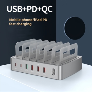 72W QC3.0 Multi-Port USB Charger PD Tablet Cell Phone Universal USB <b>C</b> Desktop Stand Smart <b>Charging</b> Station Fast Charger - Product Image 4