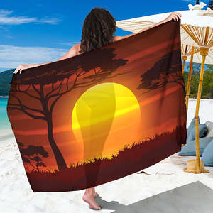 Phi Savanna hoàng hôn in bãi biển sarong thả vận chuyển sản phẩm 2023 phụ nữ bao gồm up beachwear pareo giá rẻ Hawaii lavalava - Product Image 2