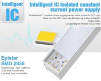 YOUWIN Lampu LED Tabung Aluminium 1200mm yang Dapat Disesuaikan 20W-80W 3000-6500K CCT Chip SMD2835 4400LM 0-10V Dapat Diredupkan PC Indoor CRI80