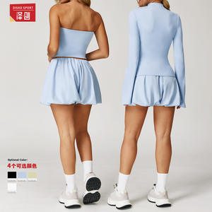 Conjunto de Yoga Zechuang para Mujer, Ropa Deportiva de Secado Rápido, Transpirable y Refrescante, Tres Piezas, Color Sólido, Tallas S M L XL - Product Image 2