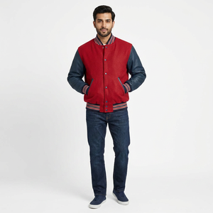 Customizable Winter University <b>Jacket</b> for <b>Men</b> 100% Cotton Breathable Stand Collar with Lettermen Design - Product Image 1