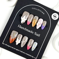 Vente en gros d'usine : Faux ongles en acrylique sculptés à la main en 3D, style French Press, avec motifs personnalisés disponibles