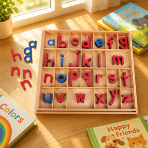 Jouet d'apprentissage du langage préscolaire en bois Montessori : Lettres arabes mobiles, boîte de vente au détail, B2B, OEM personnalisé, faible MOQ - Product Image 1