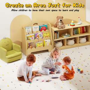 Étagère à livres pour tout-petits JQ, organisateur de jouets et <span class=keywords><strong>rangement</strong></span>, bibliothèque en bois Montessori à 3 niveaux pour enfants - Product Image 6