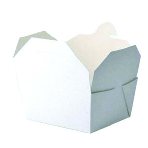 Contenedor de comida para llevar, blanco y marrón, caja para llevar comida, resistente a fugas de grasa, desechable, de cartón, para catering. - Product Image 4