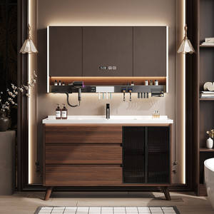 Meuble de salle de bain <span class=keywords><strong>sous</strong></span> évier européen, meuble de salle de bain moderne autoportant, armoire à pharmacie avec ensemble de lavabo - Product Image 2