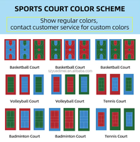 Revêtement de sol élastique en acrylique pour terrains de sport (basket-ball, pickleball) intérieurs et extérieurs, à pose humide, antidérapant, absorbant les chocs, pour rouleaux.