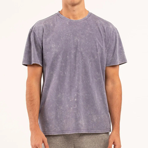 Custom Acid Washed <b>Men's</b> <b>T</b>-<b>Shirt</b> Distressed Oversized 100% Cotton Heavyweight Blank Wholesale - Product Image 1