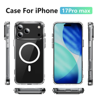 Nouvelle Coque de Téléphone Magnétique Transparente pour iPhone 17 16 15 14 13 Pro Max 2025 – Compatible Chargeur MagSafe