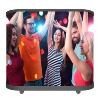 Cabine de DJ incurvée événements station de DJ pliable support de bureau table cabine portable écran d'affichage mural vidéo LED cabine de DJ