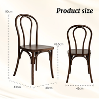 Chaise de café de style Thonet moderne, chaise de salle à manger empilable en plastique PP pour café, restaurant, utilisation commerciale