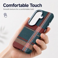 C0393 Étui de téléphone portable magnétique en PC à motif carbone de luxe pour Samsung Galaxy S24 Ultra S25 Plus S26
