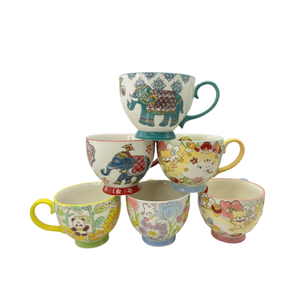 Wholesale Hand Made Cute Animal Shape Painting Ceramic Stoneware Coffee Milk Cereal Mugs Ceramic Coffee <b>Cup</b> <b>Set</b> - Product Image 4