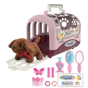 OEM ODM动物塑料笼填充动物游戏屋假装玩具宠物兽医护理套装儿童玩具