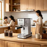 Máquina de Café Espresso Semiautomática Anbolife de 15 Bares, Termobloque, Pantalla Digital, Vaporizador, Tanque de Agua de 1.7L, OEM, ODM