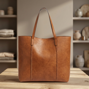 Sac à main de luxe pour femme BS INTERNATIONAL en cuir de buffle véritable, avec bandoulière, fermeture éclair, imperméable - Product Image 1