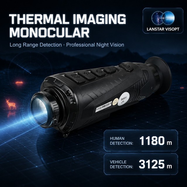 25mm Lens Thermal Vision Monocular Scope 256*192 Pixel 3125m Maximum Detect Range 6 Hours Long Working Time