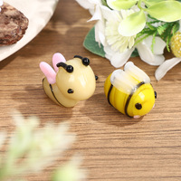 Ornement animalier en verre artisanal, mini abeille jaune, cadeau pour amis, souvenir de voyage pour la maison ou le bureau