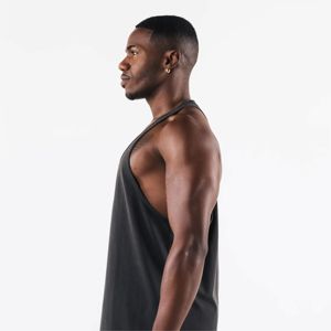 Camiseta sin mangas transpirable de alta calidad para hombre, 100% algodón, fabricada en fábrica, para gimnasio y fitness, con logo e impresión personalizables. - Product Image 5