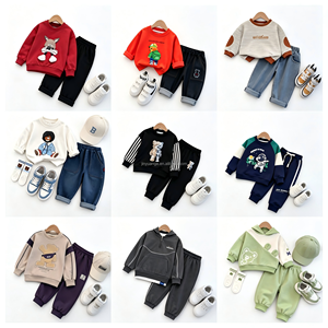 Ensemble de vêtements pour garçons, pantalon de sport pour enfants, 2 pièces, à <span class=keywords><strong>capuche</strong></span>, en coton, pour l'automne et l'hiver, vente chaude en usine, prix bas - Product Image 6