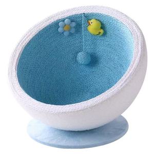 고양이 스크래칭 라운지 2 in 1 스크래칭 베이슨 및 스크래칭 보드가 있는 반밀폐형 고양이 침대 - Product Image 6