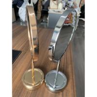 Portable Art Déco Style Or et Noir Acier Métal Rond Vanité Miroir De Maquillage Décor À La Maison Chrome Miroir De Table