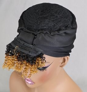 Nouvelle arrivée <span class=keywords><strong>foulard</strong></span> noir 100% <span class=keywords><strong>cheveux</strong></span> humains <span class=keywords><strong>Afro</strong></span> bouclés perruques crépus Curl perruque avec frange faite à la machine perruque bouclée courte <span class=keywords><strong>pour</strong></span> les femmes noires - Product Image 5