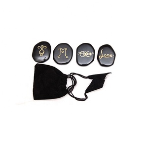 Ensemble de 7 chakras en cristal naturel, pierre semi-précieuse, Agate, sept chakras, énergie, guérison, symbole Reiki, paquet avec sac en velours - Product Image 1