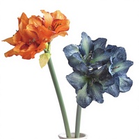 Realistische Seiden-Amaryllis Künstliche Blume Vintage Herbstfarbe Einzelstiel Blumen-Deko für Hochzeitsfotografie Heimdekoration
