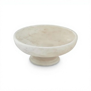 Bol de service en marbre blanc au design magnifique, de qualité supérieure, taille personnalisée, vaisselle, bol de service pour aliments - Product Image 1