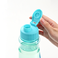 Bouteille d'eau sport en PET grande capacité 500 ml, transparente, portable, pour le camping, les voyages, l'école, la salle de sport, en plastique, idéale comme cadeau