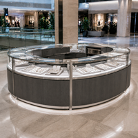 Vitrine de présentation de bijoux de luxe pour kiosque de magasin, présentoir de bijoux pour centre commercial, comptoir d'îlot de bijouterie