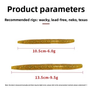 Aotuo Leurre souple artificiel en PVC, type ver <span class=keywords><strong>de</strong></span> terre, 3 et 4 pouces, pour la pêche au drop shot au bar - Product Image 3