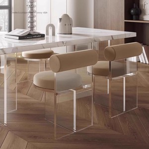 Minimalist Acrylic Suspended Transparent <b>Dining</b> <b>Table</b> Chair Italian <b>Stool</b> Island <b>Table</b> <b>Dining</b> Chair Vanity <b>Stool</b> Suspended Desig - Product Image 1