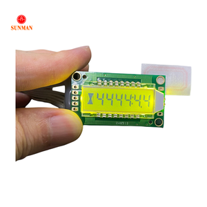 Écran LCD segmenté XMCU SMS06130E2 STN à film <span class=keywords><strong>gris</strong></span>, 6 chiffres, 3 symboles, 3 fils, série B, large plage de température, rétroéclairage jaune-<span class=keywords><strong>vert</strong></span> - Product Image 1