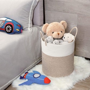 Factory Hot Sale Hand Woven Cotton Rope Baby Tote <b>Basket</b> Organizing Home Decoration - Product Image 5