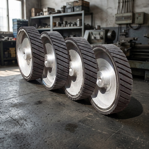 Rubber Contact Wheel Abrasive Polishing Disc 8-24 In Diameter Soft Round For Industrial Belt Sander Machine - Product Image 3