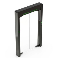 Barrière pivotante de sécurité à capteur infrarouge avec cadre noir moderne et verre, pour contrôle d'accès piétonnier