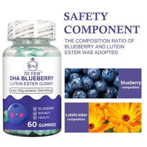Oem/Odm Best Verkopende 7d Yem Dha Bosbessen Luteïne Ester Gummy Voedingssupplement 60 Gummies - Product Image 4