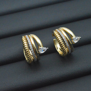 Vintage-Design <span class=keywords><strong>Gold</strong></span>/Silber Beschichtete Mehrschichtige Schlangenringe für Damen und Herren Glänzende CZ-Besetzte Punk Hip-Hop Offene Verstellbare Tier-Ringe - Product Image 3