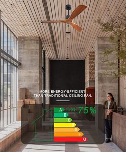 Hiện đại đơn giản 52 inch 3 óc chó rắn gỗ quạt trần với điều khiển từ xa - Product Image 6